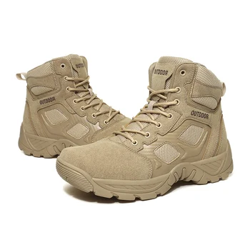 2023 Военни обувки, мъжки летни тактически обувки Мъжки дишащи, леки армейските обувки за мъже със страничен цип за нощуване на открито Безплатна доставка