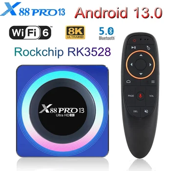 X88 PRO 13 13 Android Smart TV Box RK3528 Четириядрен 4G 64G 32G Поддръжка на 4K 8K 2,4/5G Wifi6 BT media player Телеприставка TVBOX