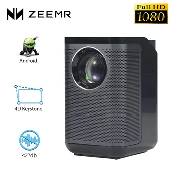 ZEEMR D1 Pro 4k проектор Full HD 1080P 5G wifi, Мини-проектори за дома Android видео проектор с ниско ниво на шум за спални