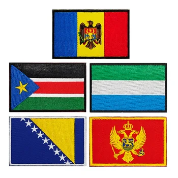 Бродирана нашивка Южен Судан, Черна гора, Босна и херцеговина, Иконата на флага на Сиера Леоне, Тактическа превръзка на ръката, раницата, Военна нашивка