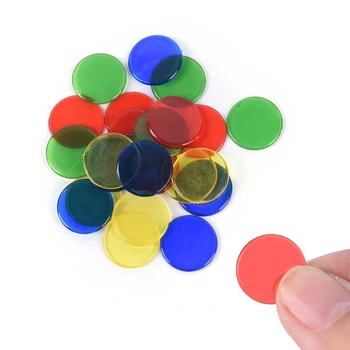 Игри за деца, многоцветен диск, прозрачна 15 мм, за игра на бинго, обучение на Монтесори, чипове за бинго, забавни играчки, математически играчки