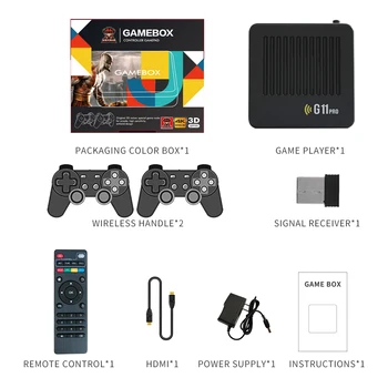 Игрова конзола G11 PRO TV set-top box с двойна система Android 9.0 с безжичен контролер 2.4 G игрова конзола 4k HD Retro Gamebox