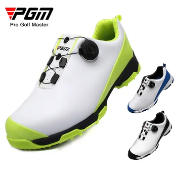 Обувки за голф PGM с 3D дишаща канавкой, мъжки шипове, водоустойчив ежедневни обувки, обувки за голф копчета, с шнур