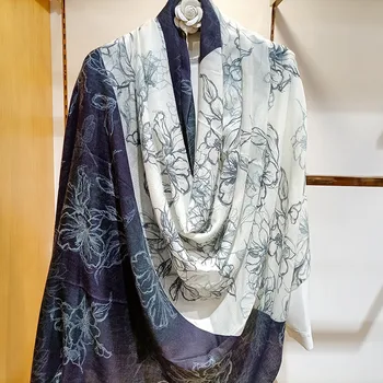 Поредица от цветове с шарени линия кашмир Naizaiga 100, неутрален стил, ультратонкая Дамски шал, дълъг шал, елегантен дамски шал, MSK26