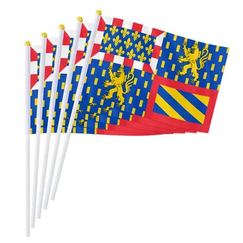 ПТЕРОЗАВР 14x21 см Франция Френски регион Бургундия-Франш-Комте Ръчно флаг, подаръци за украса под формата на малки развевающихся квадратчетата, 50/100шт
