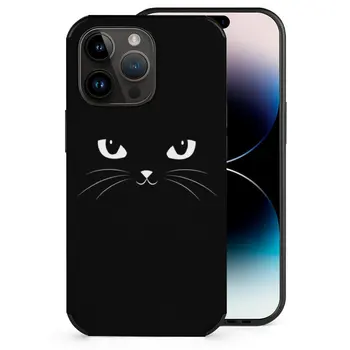 Симпатична Черна Котка, Калъф За Мобилен Телефон Iphone 14 13 11 12 Pro Max Mini Xr 7 8 Plus Fiber Skin Case Cat Animal Humor Забавни Лапи